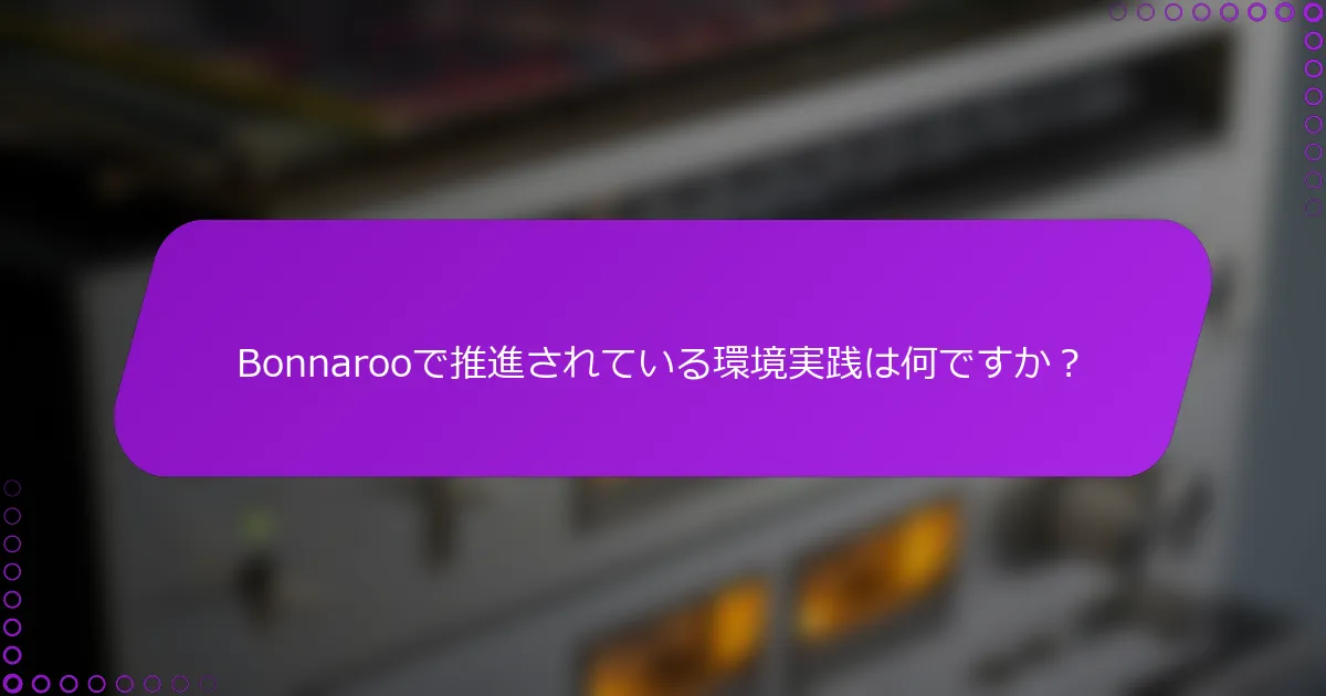 Bonnarooで推進されている環境実践は何ですか？