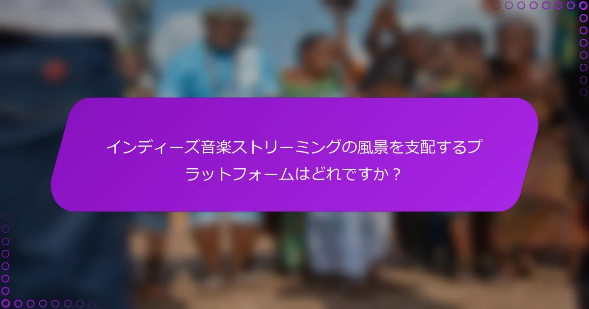インディーズ音楽ストリーミングの風景を支配するプラットフォームはどれですか？