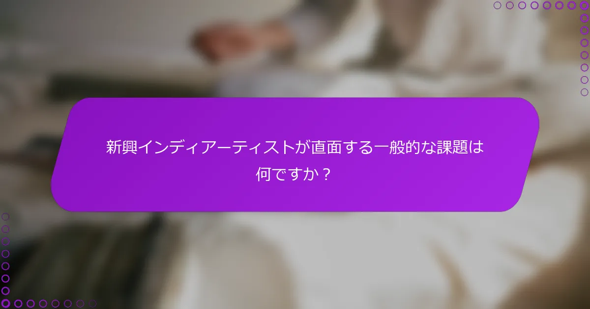 新興インディアーティストが直面する一般的な課題は何ですか？
